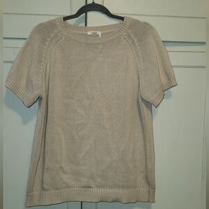 See by Chloe neutral cotton crewneck s/s sweater